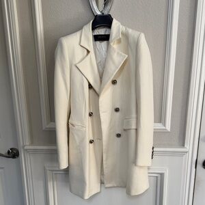Zara Ivory Double-Breasted Trench Coat